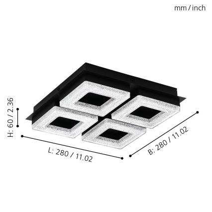 Eglo - LED Plafondlamp 4xLED/4W/230V