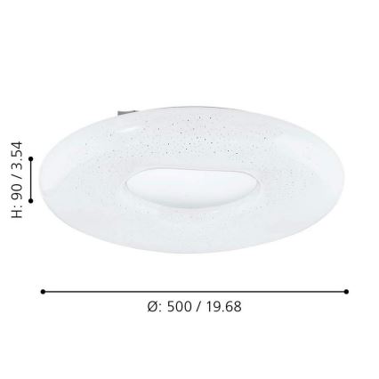 Eglo - Dimbare LED plafondlamp LED/24W/230V + afstandsbediening