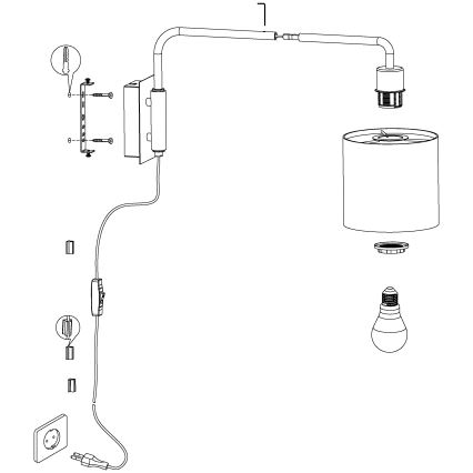 Eglo - Wandlamp 1xE27/40W/230V