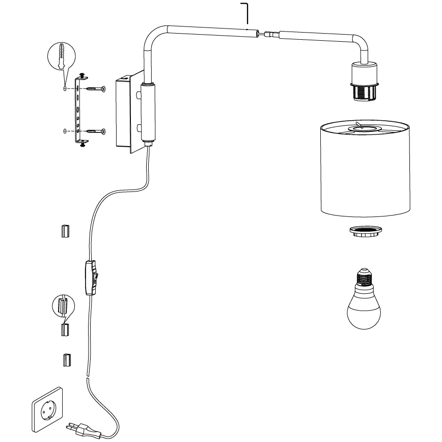 Eglo - Wandlamp 1xE27/40W/230V