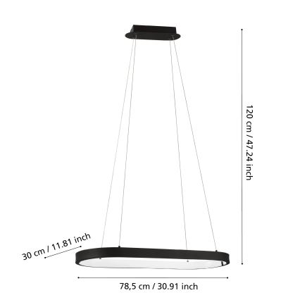 Eglo - Dimbare LED Hanglamp aan een koord CODRIALES LED/30W/230V