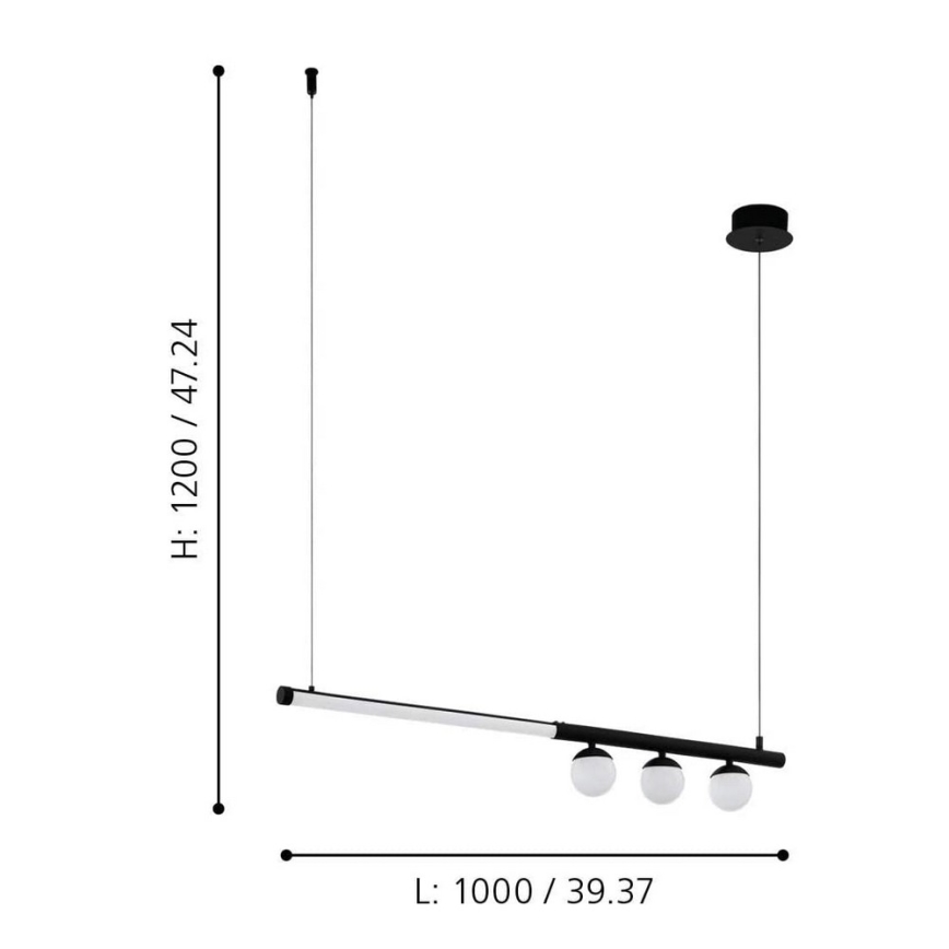 Eglo - LED Hanglamp aan koord LED/22W/230V