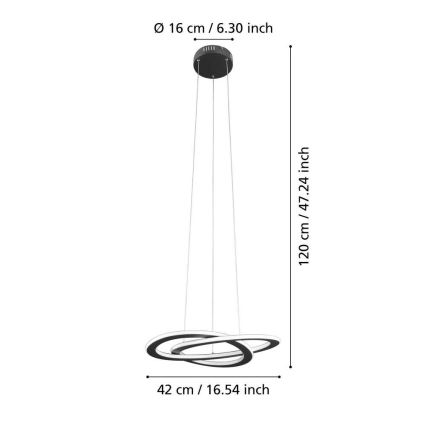 Eglo 99396 - LED-hanglamp aan kabel ROLIMARE LED/35W/230V