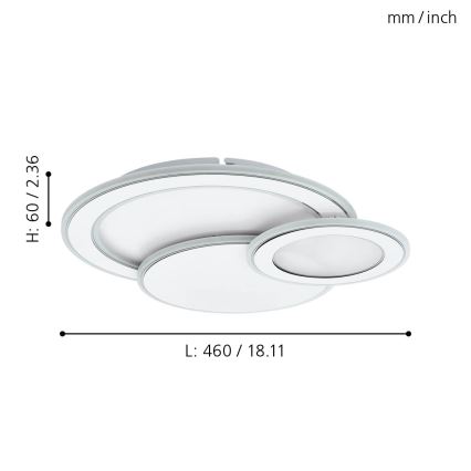 Eglo 99397 - LED Plafondlamp MENTALURGIA 3xLED/11W/230V