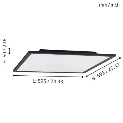Eglo - Dimbare LED RGB plafondlamp SALOBRENA-C LED/30,5W/230V + afstandsbediening