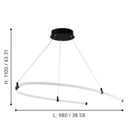 Eglo - LED Hanglamp aan koord LED/27W/230V