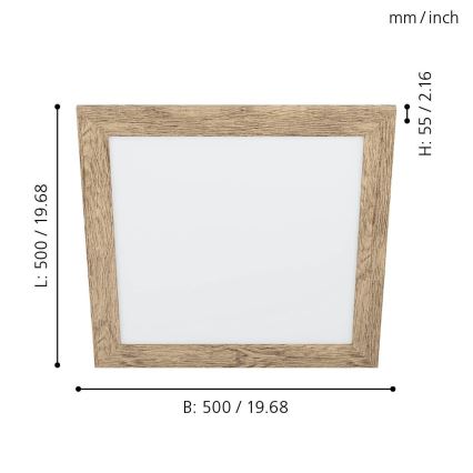 Eglo 99435 - LED plafondlamp PIGLIONASSO LED/20W/230V 500x500 mm