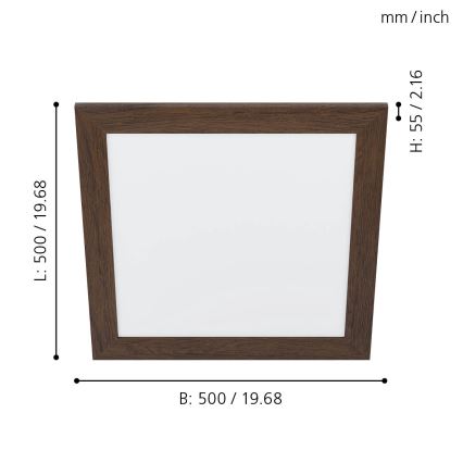 Eglo 99474 - LED-plafondlamp PIGLIONASSO LED/20W/230V 500x500 mm