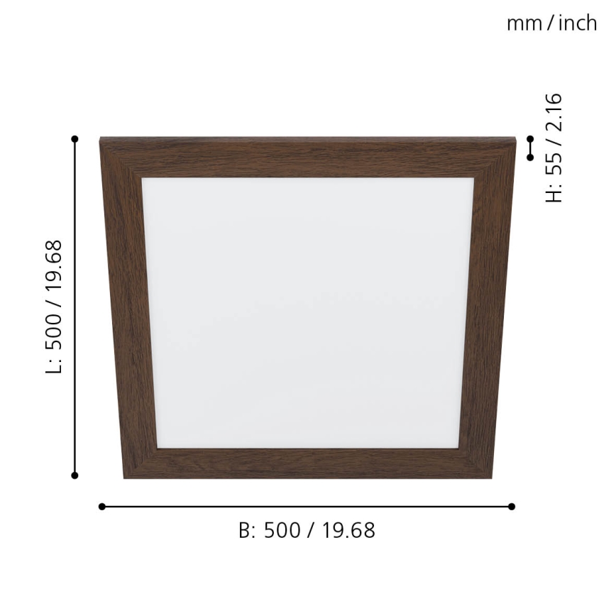 Eglo 99474 - LED-plafondlamp PIGLIONASSO LED/20W/230V 500x500 mm