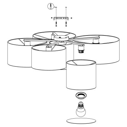 Eglo - Plafond Lamp 6xE27/40W/230V