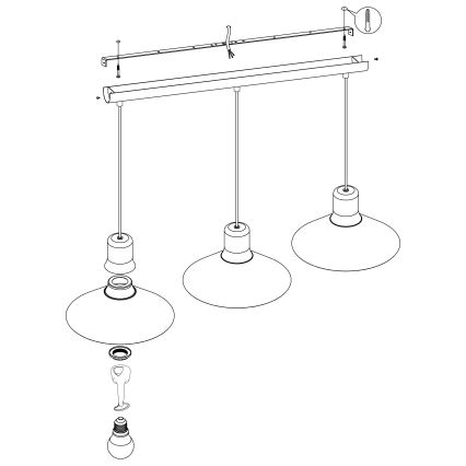Eglo - Hanglamp aan koord 3xE27/28W/230V