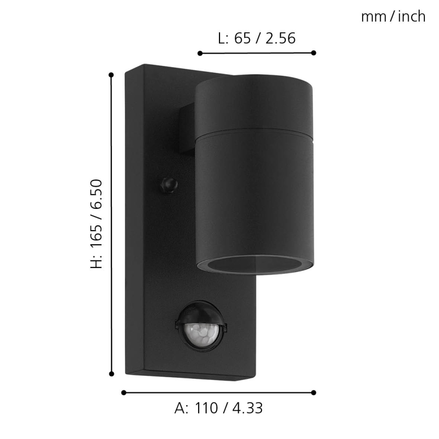 Eglo - LED Wand Lamp voor Buiten met Sensor 1xGU10/3W/230V IP44