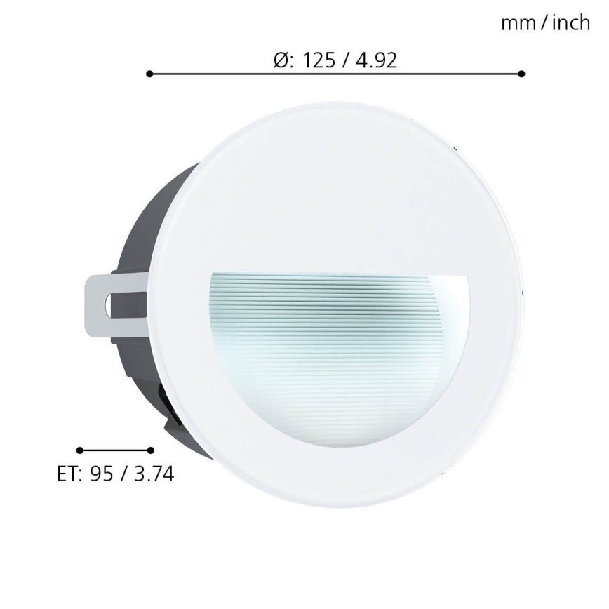 Eglo - LED Inbouw Lamp voor Buiten LED/2,5W/230V IP65 wit