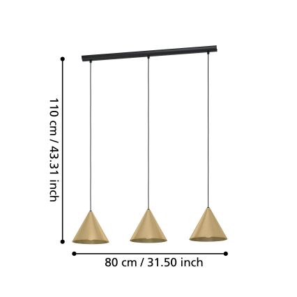 Eglo - Hanglamp aan een koord 3xE27/40W/230V