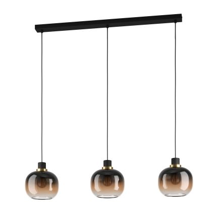 Eglo - Hanglamp aan kabel 3xE27/40W/230V bruin