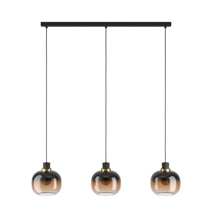 Eglo - Hanglamp aan kabel 3xE27/40W/230V bruin