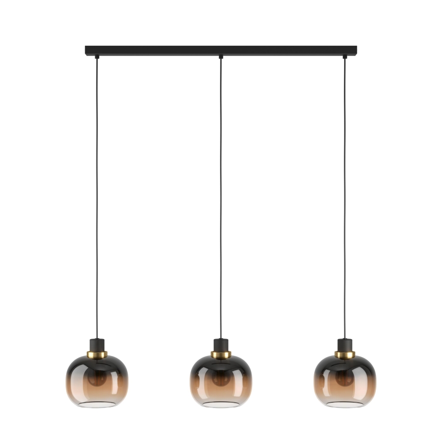 Eglo - Hanglamp aan kabel 3xE27/40W/230V bruin