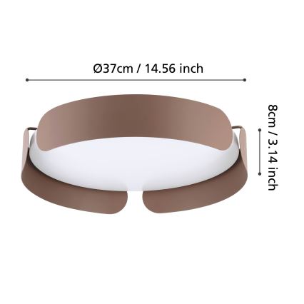 Eglo - LED-plafondlamp LED/20W/230V Ø 37 cm bruin