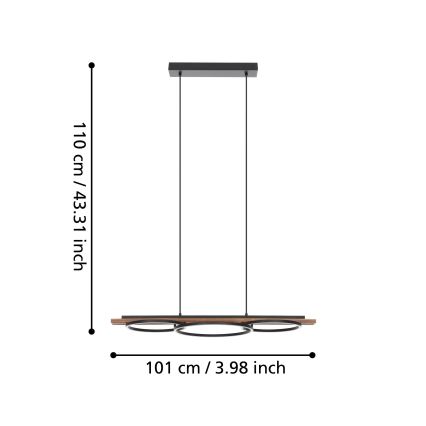 Eglo - Dimbare LED hanglamp aan een koord LED/40,5W/230V