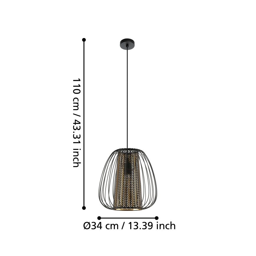 Eglo - Hanglamp aan koord 1xE27/40W/230V