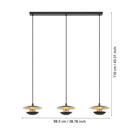 Eglo - LED Hanglamp aan een koord 3xGU10/4,5W/230V