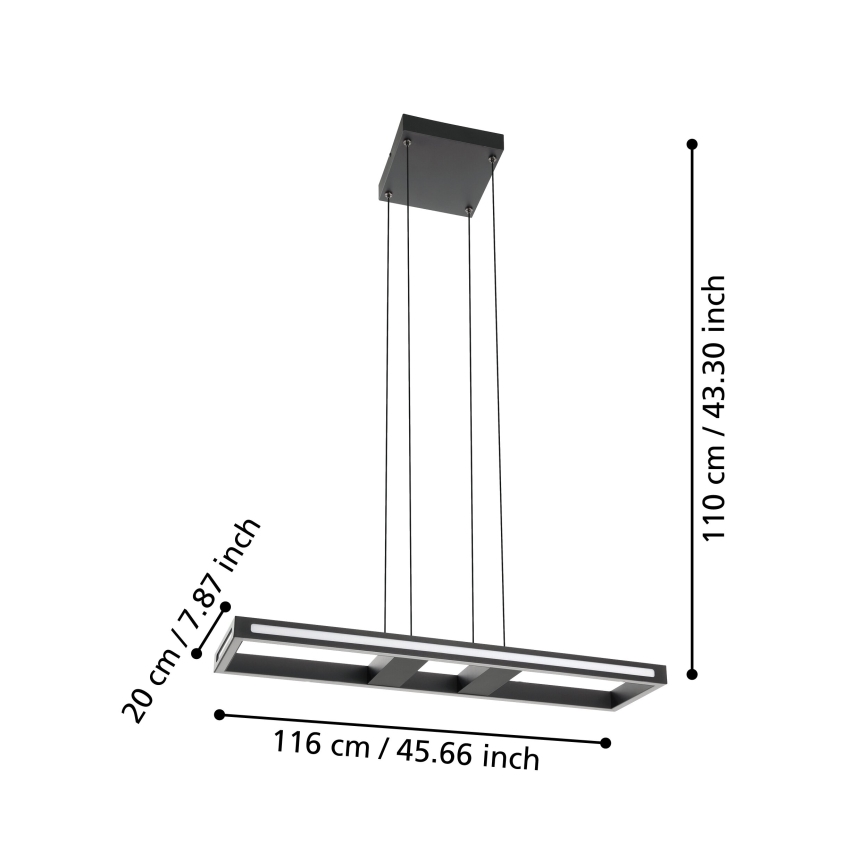 Eglo - Dimbare LED hanglamp aan een koord LED/21W/230V 2700-6500K