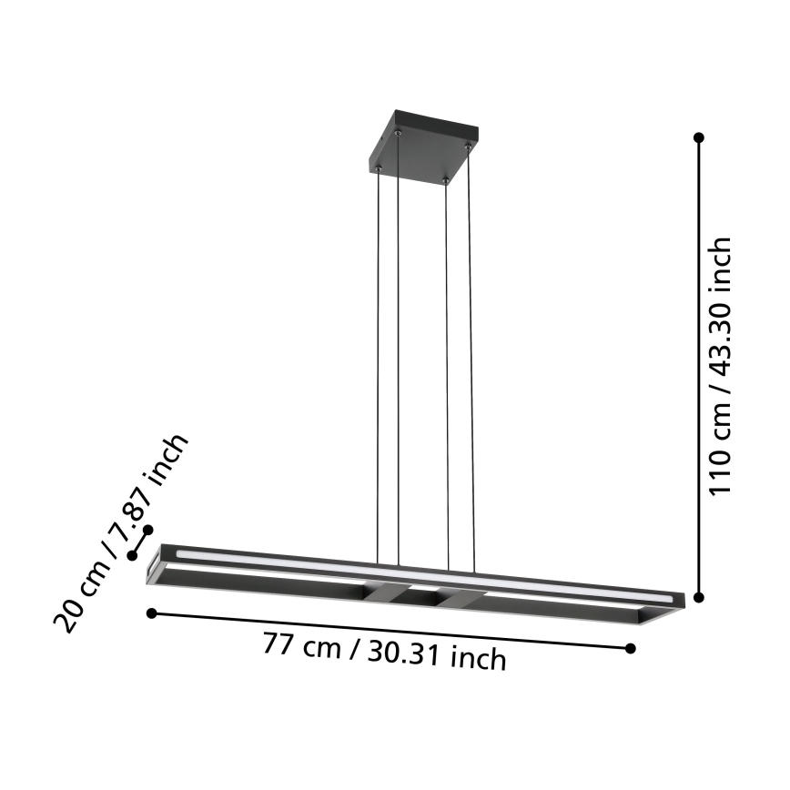 Eglo - Dimbare LED hanglamp aan een koord LED/33W/230V 2700-6500K