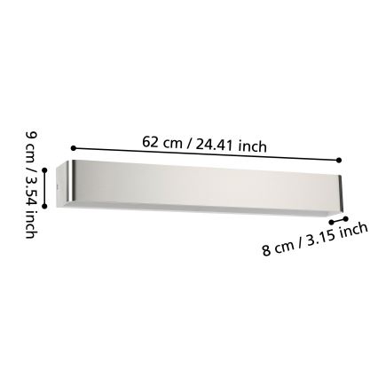 Eglo - LED Badkamer wandlamp LED/26,5W/230V 3000K IP44 mat chroom