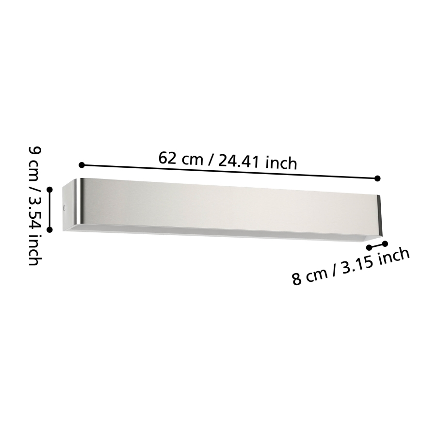 Eglo - LED Badkamer wandlamp LED/26,5W/230V 3000K IP44 mat chroom