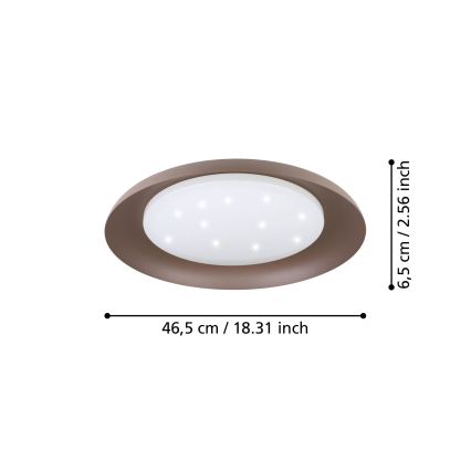 Eglo 99704 - LED plafondlamp PENJAMO LED/17,1W/230V bruin