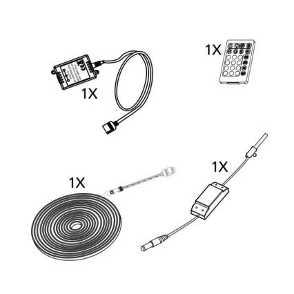 Eglo - Dimbare LED Strip 5m LED/23W/24/230V 2700-6500K + afstandsbediening