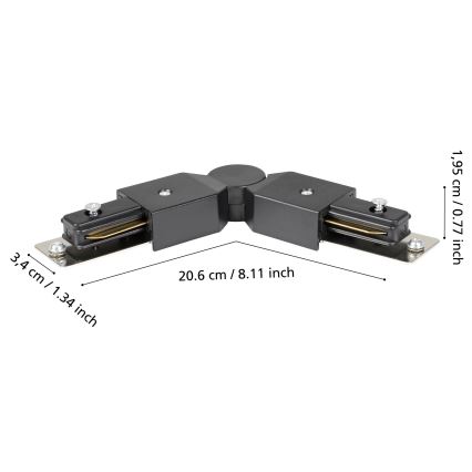 Eglo - Hoek connector voor Rai Systeem zwart