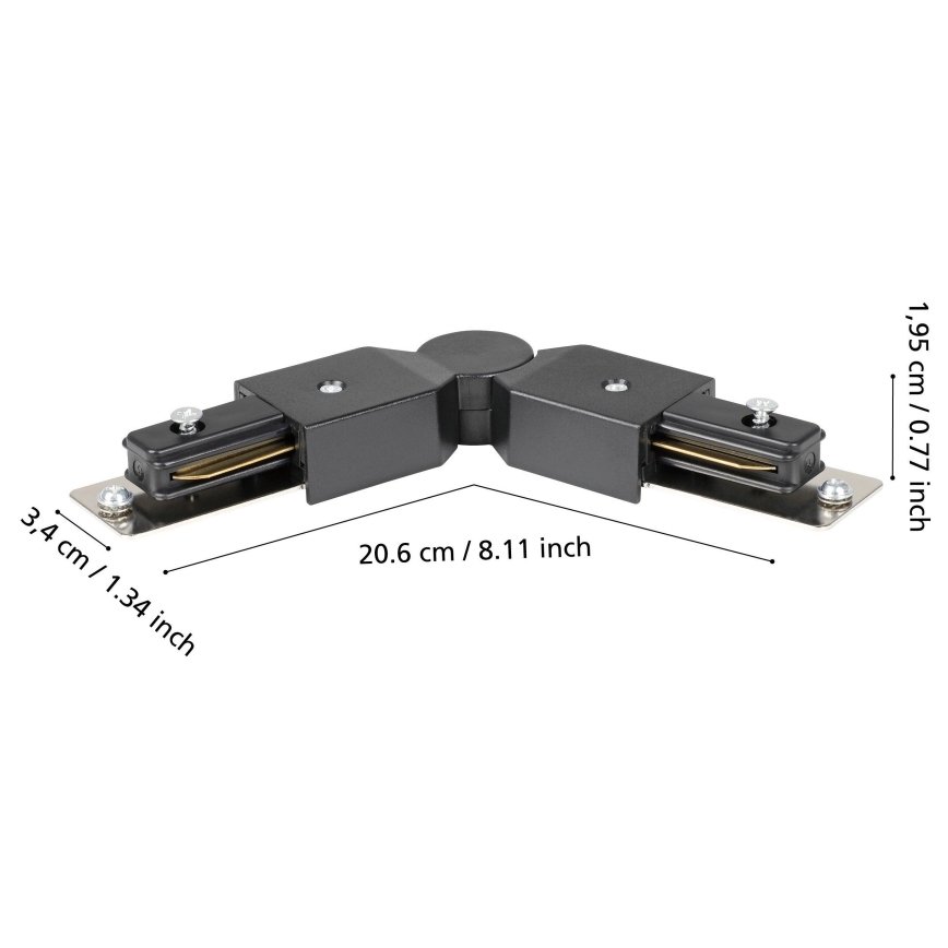 Eglo - Hoek connector voor Rai Systeem zwart
