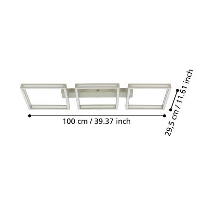 Eglo - LED plafondlamp 3xLED/11,2W/230V mat chroom