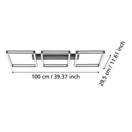 Eglo - LED plafondlamp 3xLED/11,2W/230V zwart