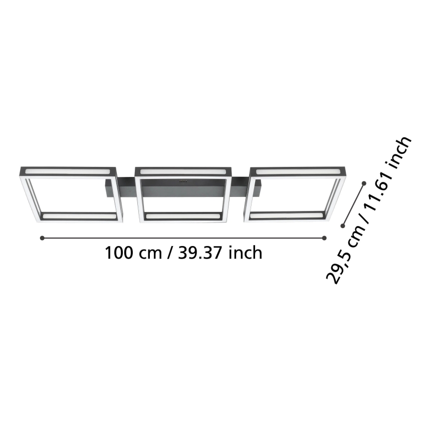 Eglo - LED plafondlamp 3xLED/11,2W/230V zwart