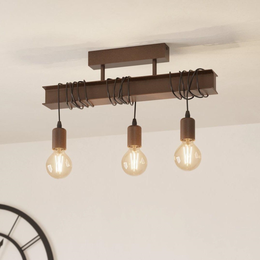 Eglo - Aan plafond gevestigde hanglamp TOWNSHEND 3xE27/60W/230V