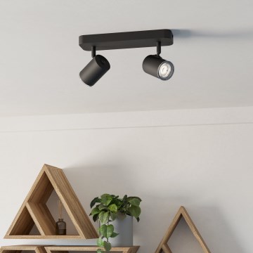 Eglo - Badkamerspot 2x GU10/5W/230V IP44 zwart