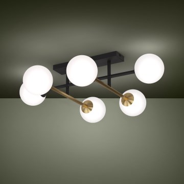 Eglo - Bevestigde hanglamp 6xE14/40W/230V goud/zwart