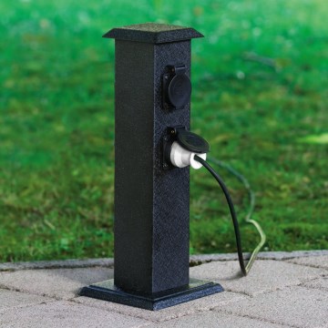 EGLO - Buiten tuin Zuil met stopcontacten SCHUKO IP44