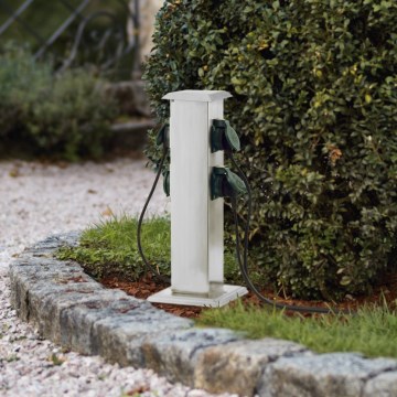 EGLO - Buitenstopcontact zuil groen SCHUKO IP44