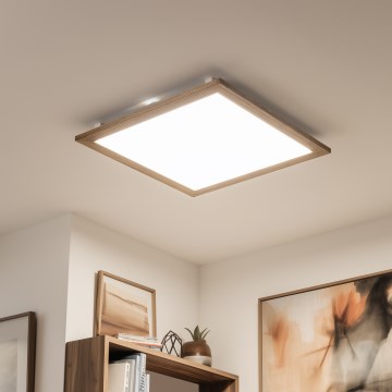 Eglo - Dimbaar LED paneel SALOBRENA-TW WOOD LED/32,5W/230V 2700-6500K 64x64 cm bruin + afstandsbediening