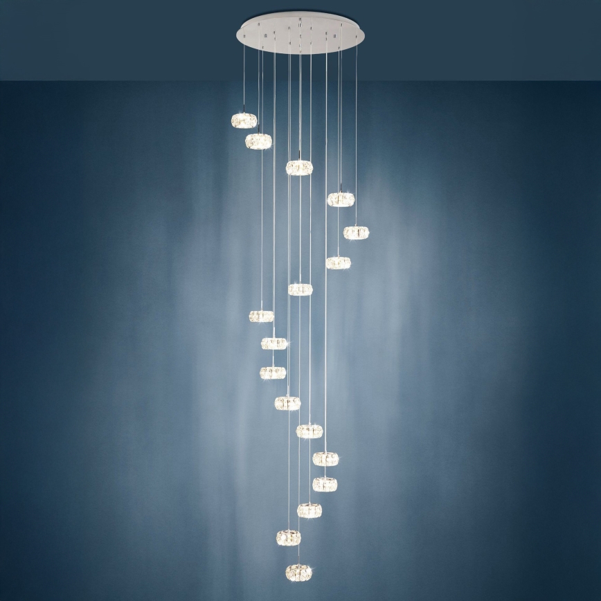 Eglo - Dimbare Kristallen LED Hanglamp aan een koord 17xLED/4,5W/230V