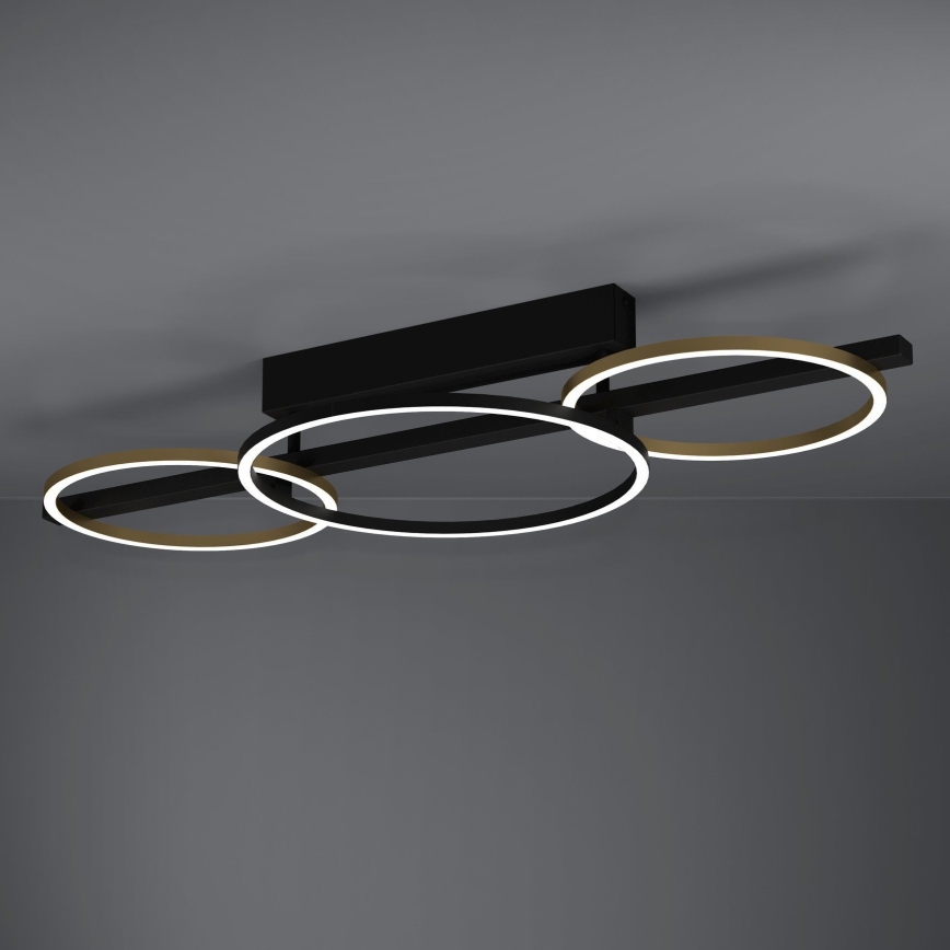 Eglo - Dimbare LED bevestigde hanglamp 2xLED/12,5W/230V + LED/15,5W 3000K zwart
