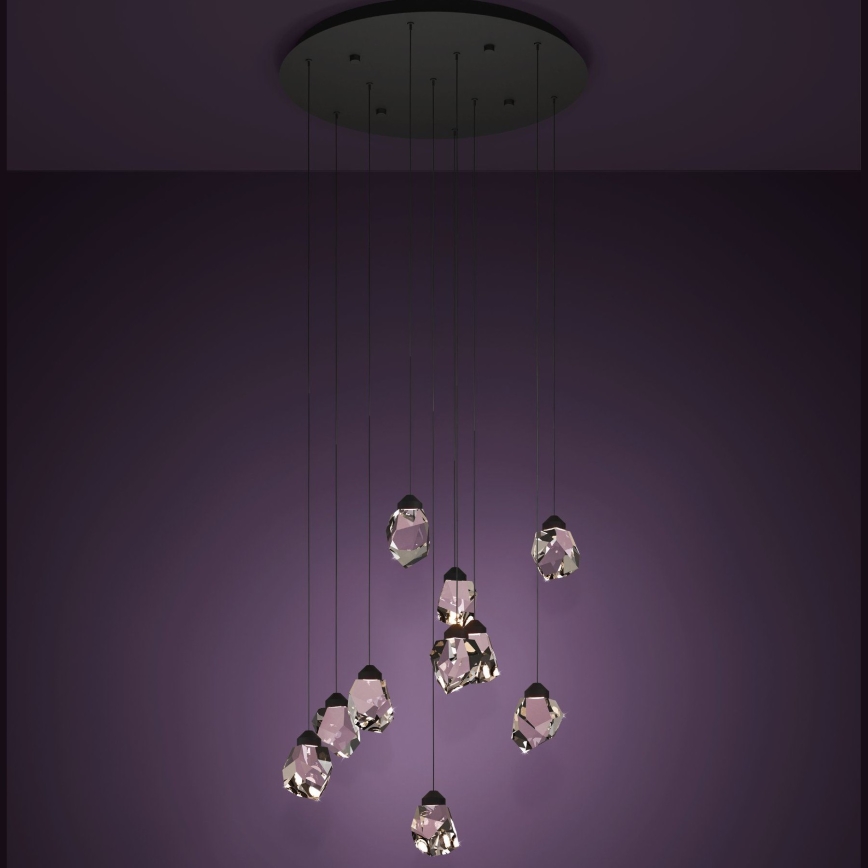 Eglo - Dimbare LED hanglamp aan een koord 10xLED/3W/230V 3000K zwart/doorzichtig