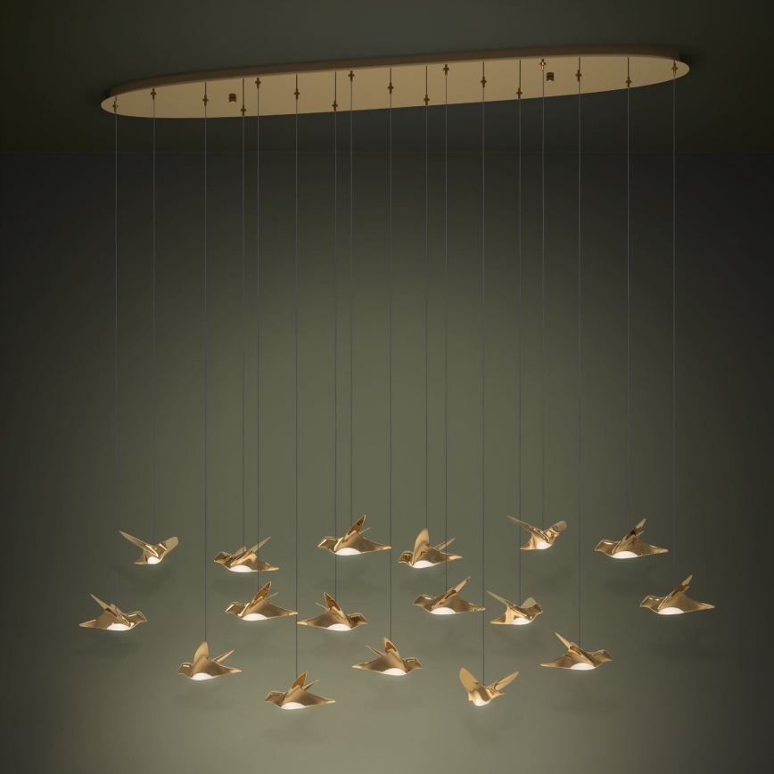 Eglo - Dimbare LED hanglamp aan een koord 17xLED/3W/230V 3000K goud