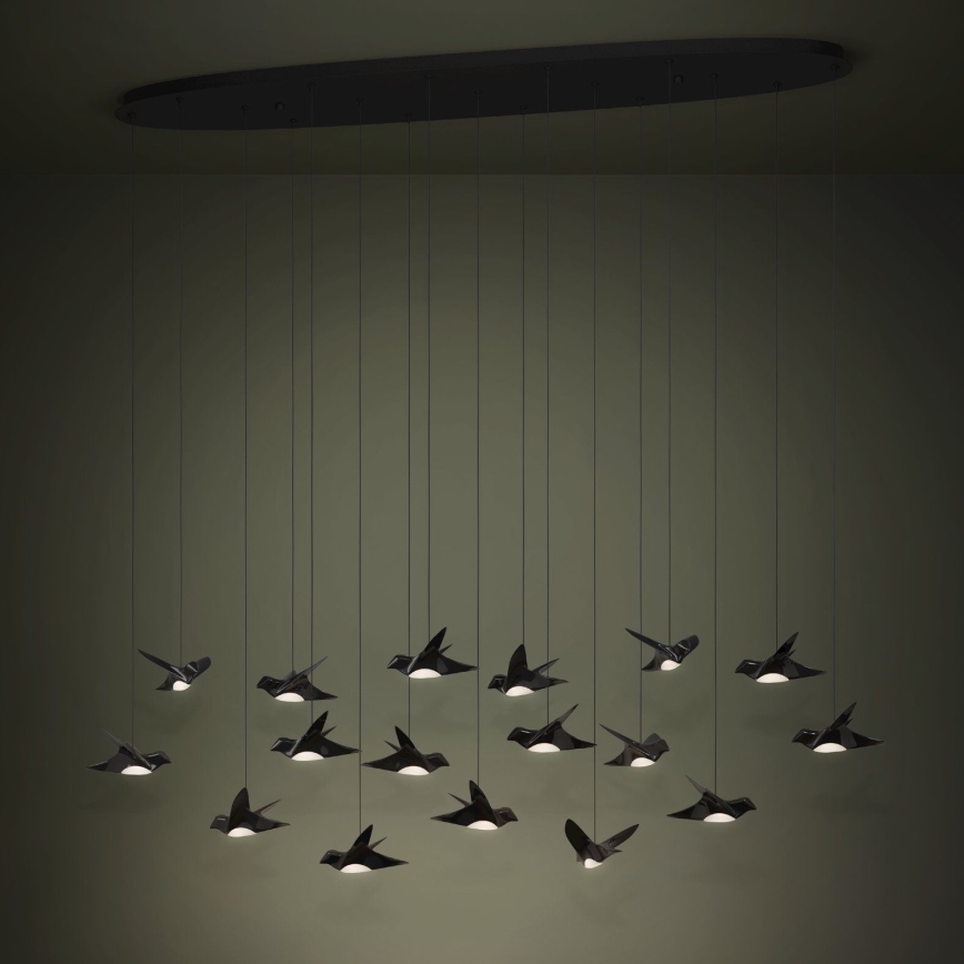 Eglo - Dimbare LED hanglamp aan een koord 17xLED/3W/230V 3000K zwart