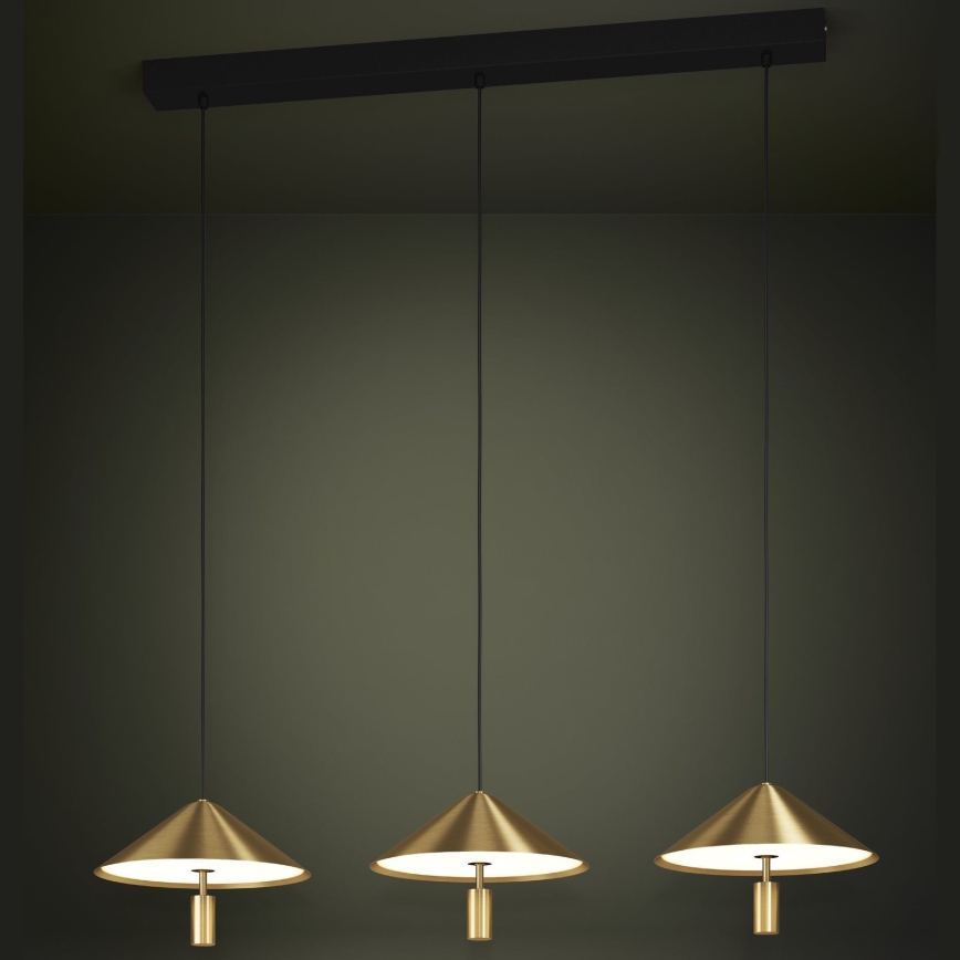 Eglo - Dimbare LED hanglamp aan een koord 3xLED/12W/230V 3000K goud
