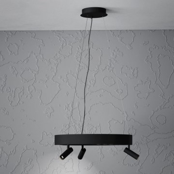 Eglo - Dimbare LED hanglamp aan een koord 3xLED/8W/230V + 3xLED/8,5W 3000K zwart + afstandsbediening