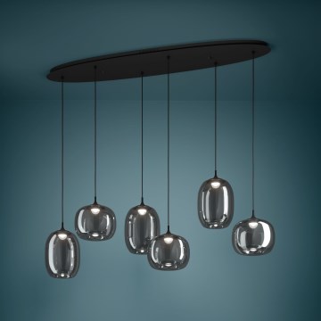 Eglo - Dimbare LED hanglamp aan een koord 6xLED/3,7W/230V 2700-6500K gerookt + afstandsbediening